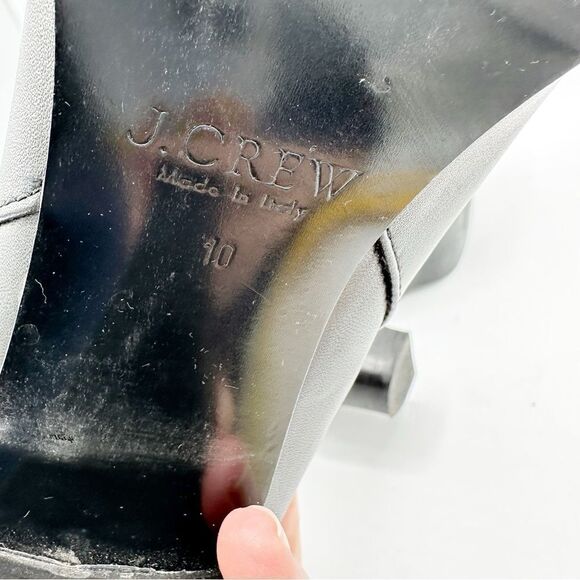 J.CREW Ankle Boots Platform Sz. 9 Black Leather Belted Made in ITALY Women's 10 - Picture 11 of 12